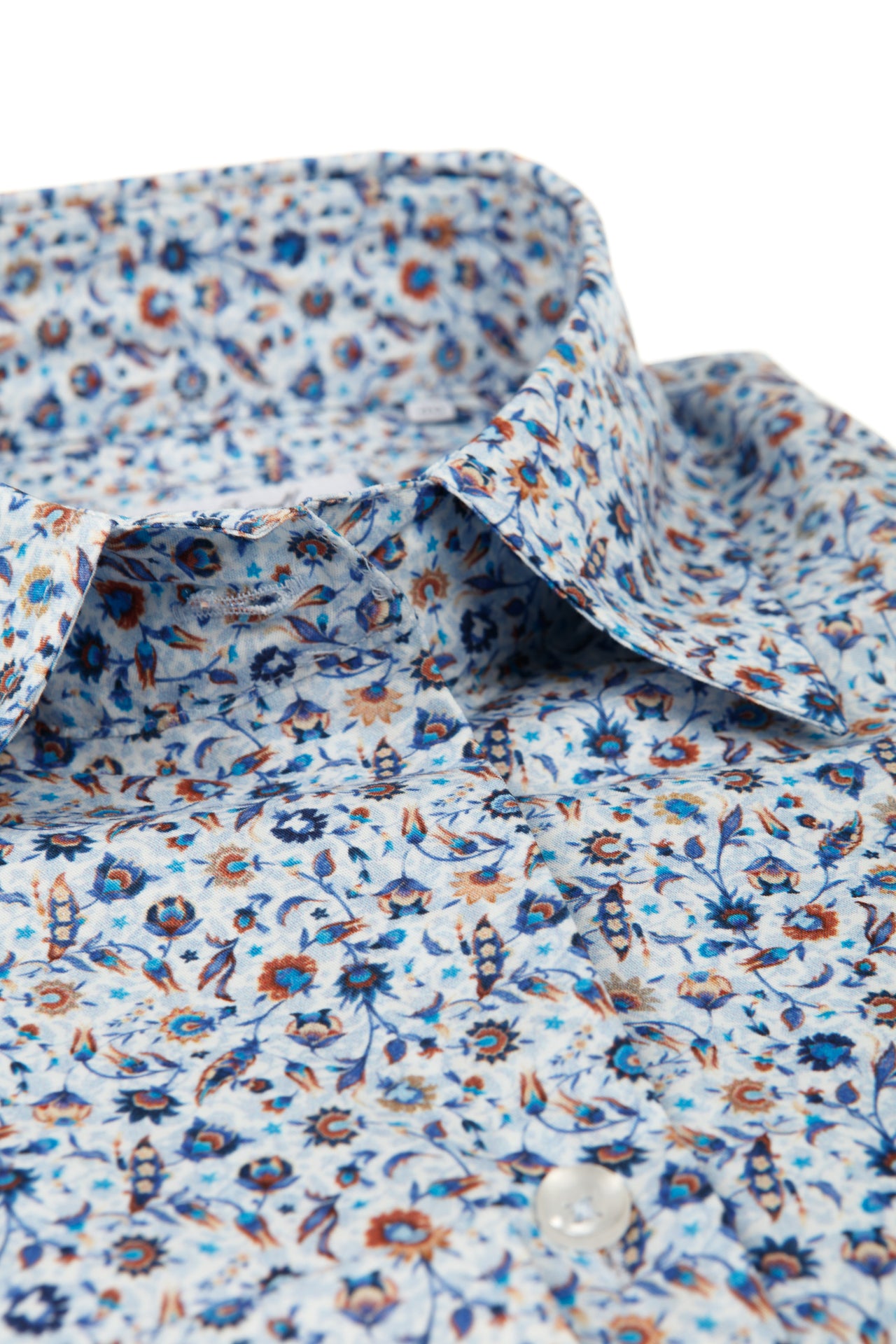 Bloes in blauw bruine bloemen print